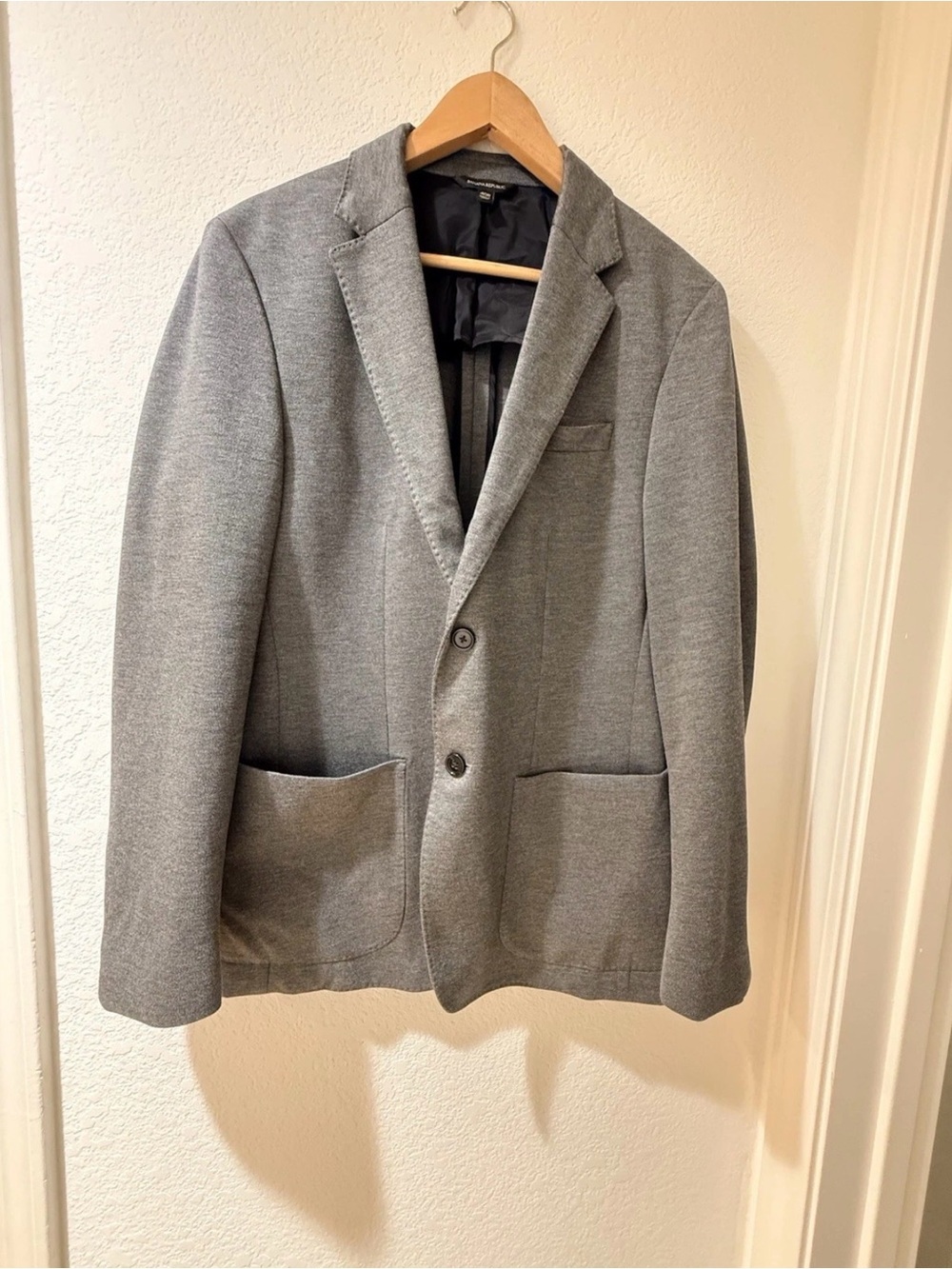 Banana Republic Men’s Slim Fit Twill Knit Blazer Jacket 40R Gray NWT